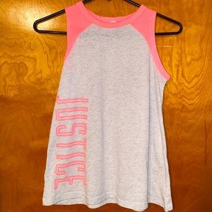 Girls Neon Pink/Grey Tanktop